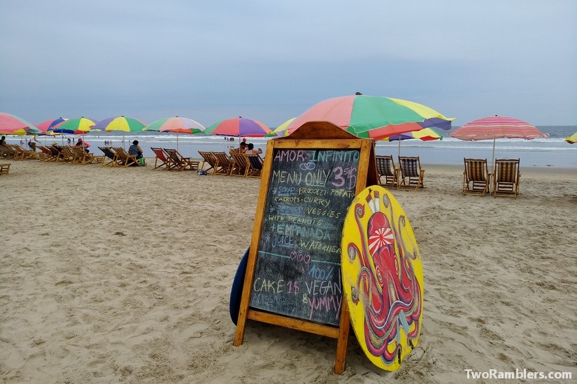 Menu, Amor Infinito, Montañita, Ecuador