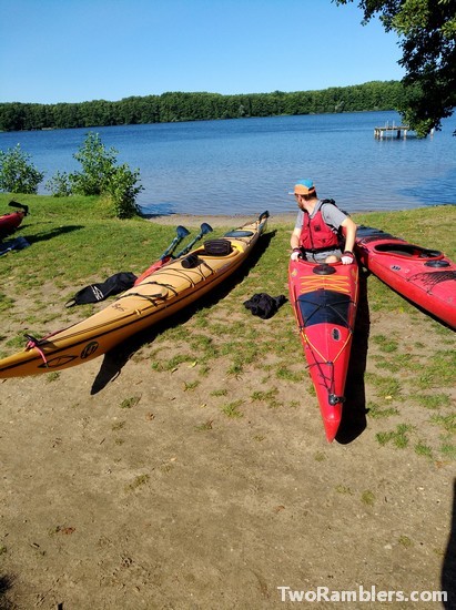 Testing kayaks on land